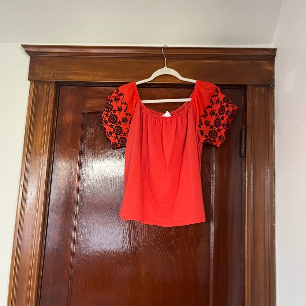Coral Cutout Detail Top